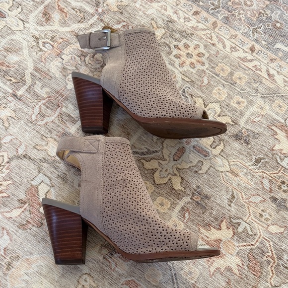 Sam Edelman Taupe Peep-Toe Heeled Boots - Picture 5 of 6